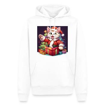 Katze Merry Christmas High Five 5 1 - Männer Premium Bio Hoodie - Weiß - Vorne - Nico (187cm)