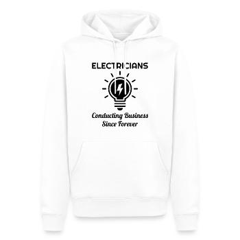 Électricien Humour Technicien électricien Ingénieur - Sweat à capuche Premium bio Homme - blanc - Devant - Nico (187cm)