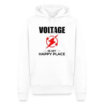 Électricien Humour Technicien électricien Ingénieur - Sweat à capuche Premium bio Homme - blanc - Devant - Nico (187cm)
