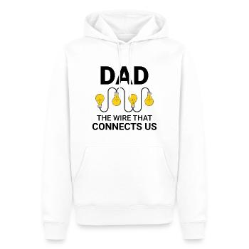 Électricien Humour Technicien électricien Ingénieur - Sweat à capuche Premium bio Homme - blanc - Devant - Nico (187cm)