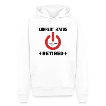 Retired Electrician: Current Status Proud - Men’s Premium Organic Hoodie - white - Front - Nico (187cm)