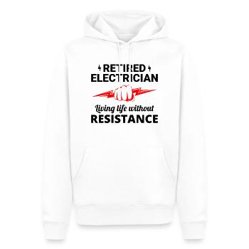 Elektriker im Ruhestand: Leben ohne Widerstand - Männer Premium Bio Hoodie - Weiß - Vorne - Nico (187cm)