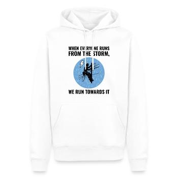 Lineman Storm Brave Dediziertes Helden-Stromnetz - Männer Premium Bio Hoodie - Weiß - Vorne - Nico (187cm)