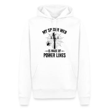 Lineman Halloween Spinnennetz Stromleitungen Gruselig - Männer Premium Bio Hoodie - Weiß - Vorne - Nico (187cm)