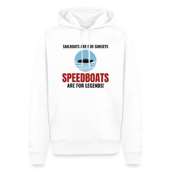Schnellbootrennen für Bootsfahrer und Nervenkitzel-Suchende - Männer Premium Bio Hoodie - Weiß - Vorne - Nico (187cm)