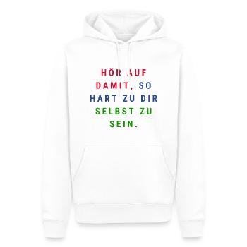Hart zu Dir - Männer Premium Bio Hoodie - Weiß - Vorne - Nico (187cm)