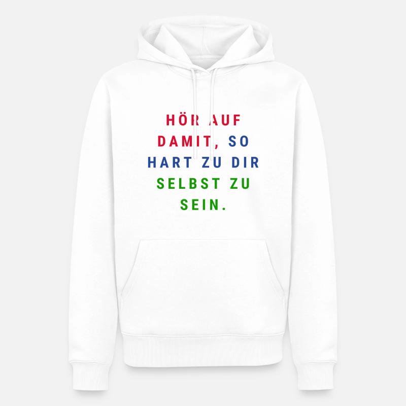 Hart zu Dir - Männer Premium Bio Hoodie - Weiß