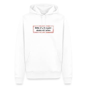 Bitte Rangierabstand einhalten: 2 Promille! Schild - Männer Premium Bio Hoodie - Weiß - Vorne - Nico (187cm)