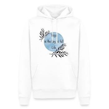 Yoga - Sweat à capuche Premium bio Homme - blanc - Devant - Nico (187cm)