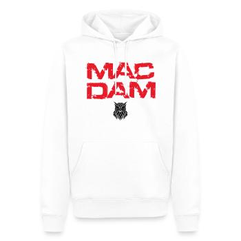 Mac Dam Logo - Männer Premium Bio Hoodie - Weiß - Vorne - Nico (187cm)