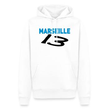 marseille_13 OM - Männer Premium Bio Hoodie - Weiß - Vorne - Nico (187cm)