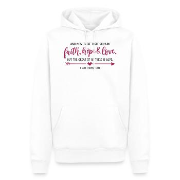 faith, hope & love - Männer Premium Bio Hoodie - Weiß - Vorne - Nico (187cm)