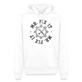 Mr Fix It - Men’s Premium Organic Hoodie - white - Front - Nico (187cm)
