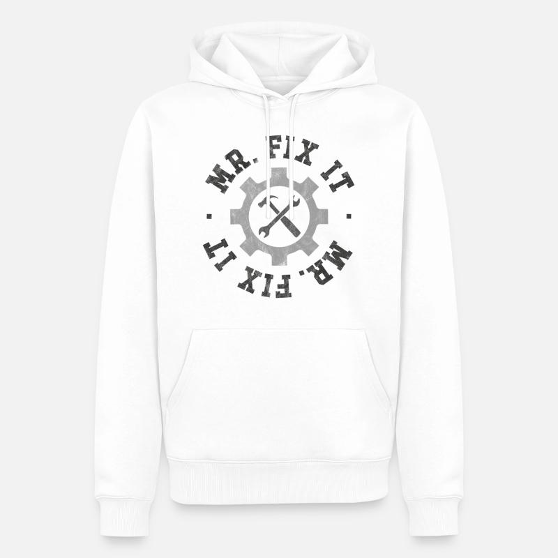 M. Fix It - Sweat à capuche Premium bio Homme - blanc