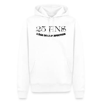 25ème année âge cadeau beauté âge - Sweat à capuche Premium bio Homme - blanc - Devant - Nico (187cm)