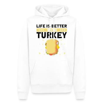 Food Love Sandwich Baguette Ketchup - Sweat à capuche Premium bio Homme - blanc - Devant - Nico (187cm)