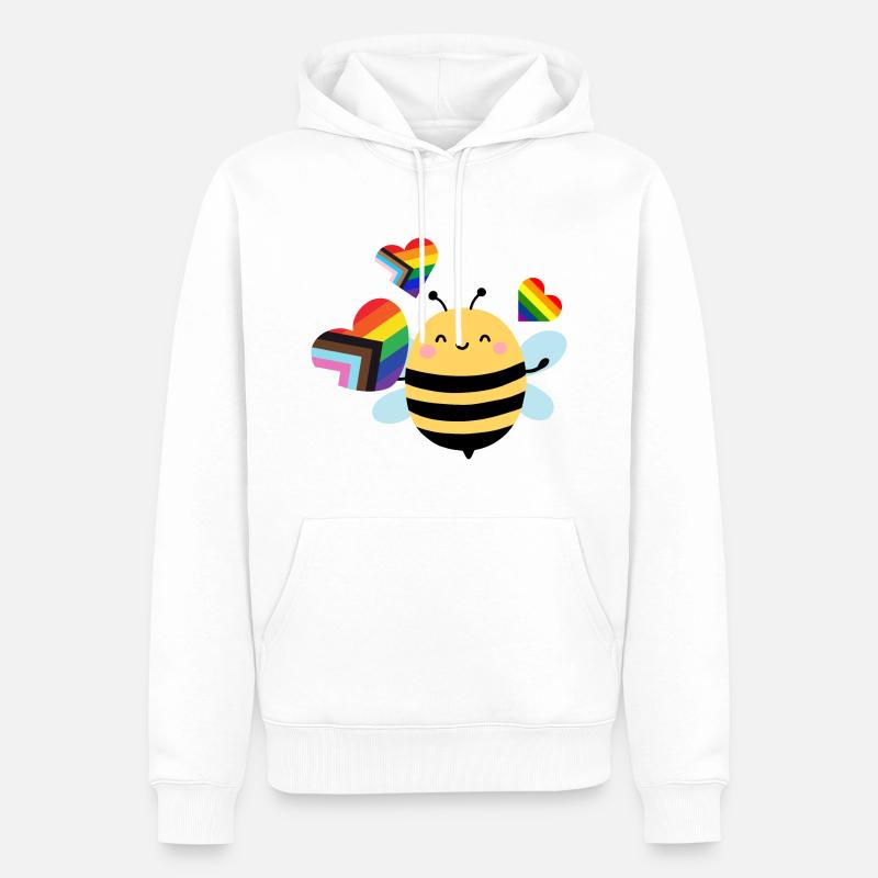 Fierté des abeilles - Sweat à capuche Premium bio Homme - blanc
