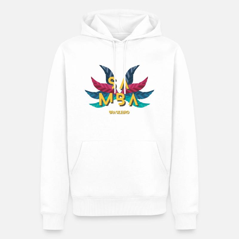 Samba brésilienne, Samba do Brasil, Danse - Sweat à capuche Premium bio Homme - blanc