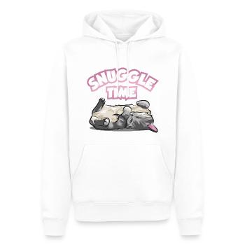 Kuschelzeit Katze süßes schlafendes Kätzchen Mieze - Männer Premium Bio Hoodie - Weiß - Vorne - Nico (187cm)