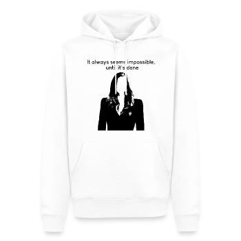 Cela semble toujours impossible, jusqu’à ce que ce soit fait, Donna - Sweat à capuche Premium bio Homme - blanc - Devant - Nico (187cm)