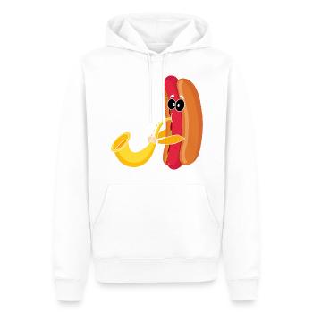 Saxophonist Saxophone Wurst Music Musician - Men’s Premium Organic Hoodie - white - Front - Nico (187cm)