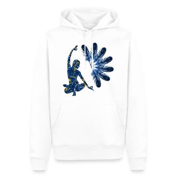 yoga 22 e 272 - Männer Premium Bio Hoodie - Weiß - Vorne - Nico (187cm)