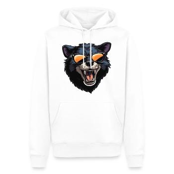 Tasmanischer Teufel mit Sonnenbrille - Männer Premium Bio Hoodie - Weiß - Vorne - Nico (187cm)