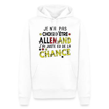 Allemand Allemagne Europe Cadeau Pays Humour Homme - Sweat à capuche Premium bio Homme - blanc - Devant - Nico (187cm)