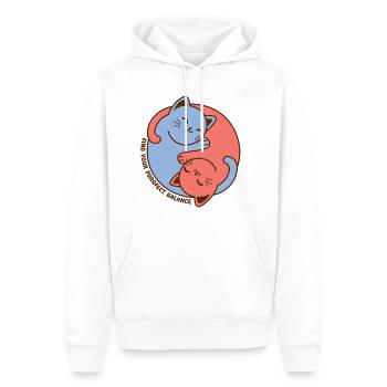 Trouvez votre équilibre parfait - Sweat à capuche Premium bio Homme - blanc - Devant - Nico (187cm)