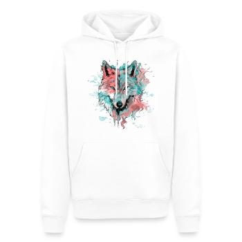 Wolf Wolf Head Predator Forest Nature Wilderness Art - Men’s Premium Organic Hoodie - white - Front - Nico (187cm)