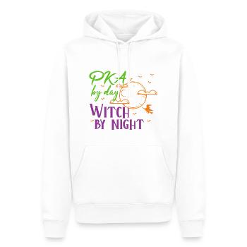 PKA Halloween | Sorcière de nuit - Sweat à capuche Premium bio Homme - blanc - Devant - Nico (187cm)