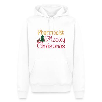 Pharmacien chats noël miaou Noël - Sweat à capuche Premium bio Homme - blanc - Devant - Nico (187cm)