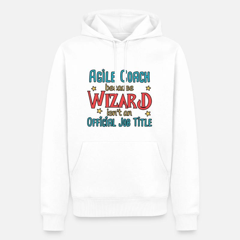 Agile Coach Wizard - Männer Premium Bio Hoodie - Weiß