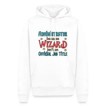 Admin Wizard Administrator - Men’s Premium Organic Hoodie - white - Front - Nico (187cm)