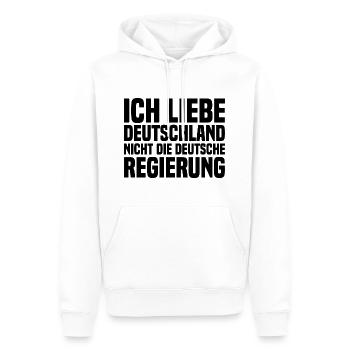 Ich Liebe Deutschland Nicht Die Deutsche Regierung - Männer Premium Bio Hoodie - Weiß - Vorne - Nico (187cm)