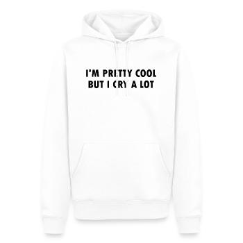Je suis plutôt cool mais je pleure beaucoup - Sweat à capuche Premium bio Homme - blanc - Devant - Nico (187cm)
