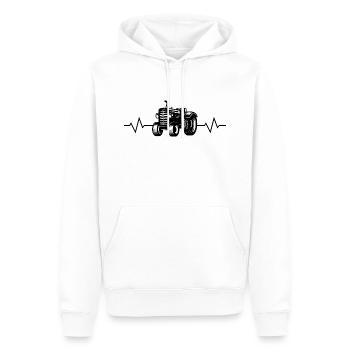 Herzschlag Traktor Farmer Farmer - Männer Premium Bio Hoodie - Weiß - Vorne - Nico (187cm)
