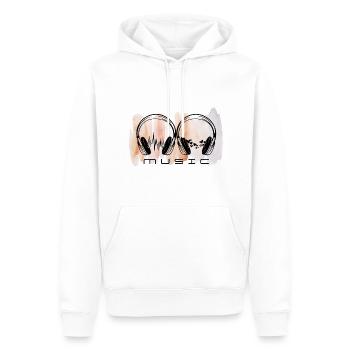 Frequencies of love. Pair of headphones. - Men’s Premium Organic Hoodie - white - Front - Nico (187cm)