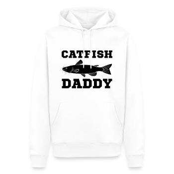 Poisson-chat Papa Papa Pêche au chat Pêcheur Fête des pères - Sweat à capuche Premium bio Homme - blanc - Devant - Nico (187cm)