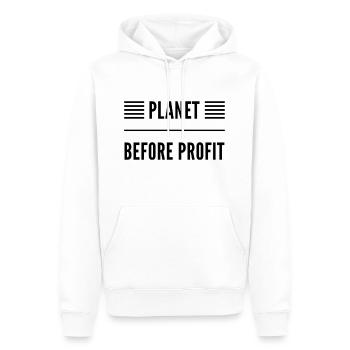 Planet Before Profit - Men’s Premium Organic Hoodie - white - Front - Nico (187cm)