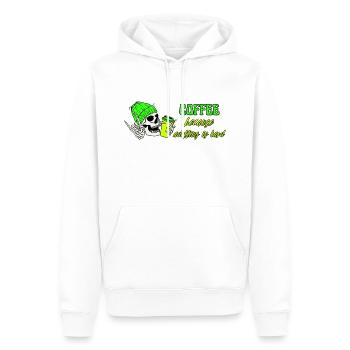 Le café parce que l’âge adulte est difficile - Sweat à capuche Premium bio Homme - blanc - Devant - Nico (187cm)