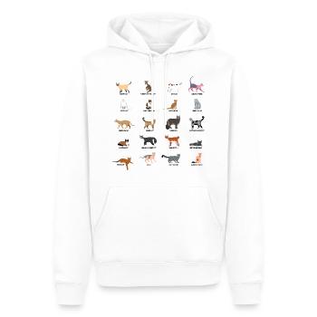 Cat World - Beliebte Katzenrassen - Männer Premium Bio Hoodie - Weiß - Vorne - Nico (187cm)