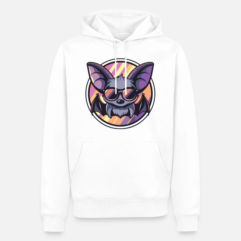 Fledermaus Cool Comic - Männer Premium Bio Hoodie - Weiß