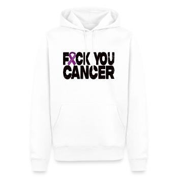 Fuck You Cancer - Lila Schleife - Männer Premium Bio Hoodie - Weiß - Vorne - Nico (187cm)