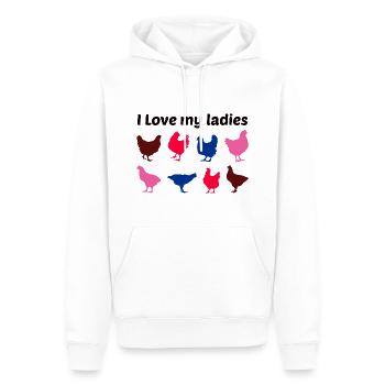 Amateur de poulet Aviateur Agriculteur Ferme Drôle - Sweat à capuche Premium bio Homme - blanc - Devant - Nico (187cm)