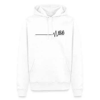 Feuerwehrauto auf Pulslinie - Männer Premium Bio Hoodie - Weiß - Vorne - Nico (187cm)