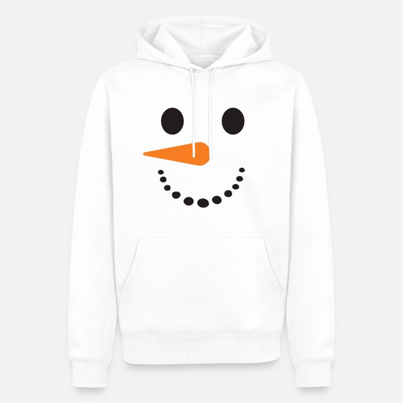 Schneemann Gesicht - Männer Premium Bio Hoodie - Weiß