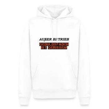 Außer Betrieb - Geduldsfaden gerissen - Männer Premium Bio Hoodie - Weiß - Vorne - Nico (187cm)