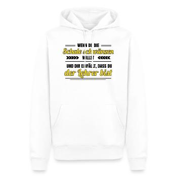 Lehrersprüche Lehrer Lehrerin Schule schwänzen - Männer Premium Bio Hoodie - Weiß - Vorne - Nico (187cm)