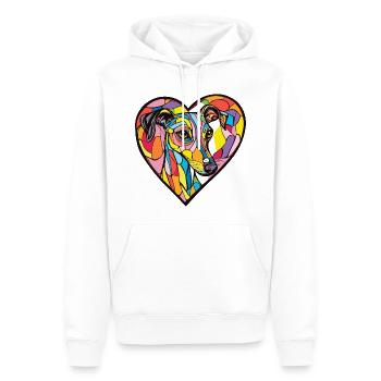 Whippet Chien Coeur Amour Chien - Sweat à capuche Premium bio Homme - blanc - Devant - Nico (187cm)